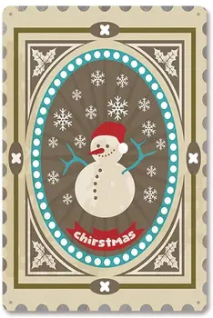 Художественная металлическая ретро-жестяная табличка с Рождеством. Подходит для украшения кафе, винтажной фермы, гаража, бара, клуба и т.д.