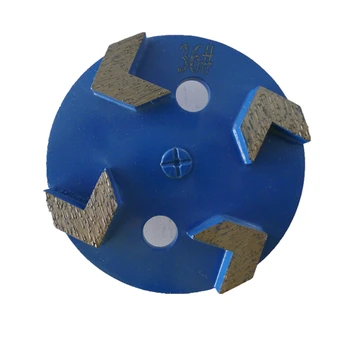 4-дюймовый алмазный полировальный диск со стрелочными сегментами для бетонных полов - Металлические шлифовальные площадки с одним штифтом - 12 шт.