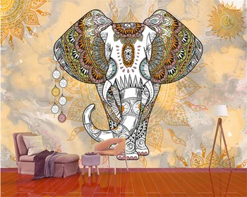 beibehang Custom современная новая декоративная живопись спальня гостиная ретро фон со слоном обои papel de parede