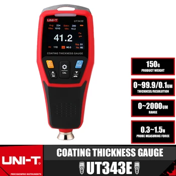 UNI-T UT343E Измеритель Толщины Покрытия 0-2000 мкм, Тестер Краски Для Автомобильной Пленки С TFT-Дисплеем Bluetooth