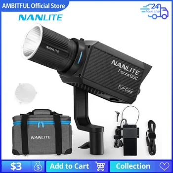 Nanguang Nanlite Forza 60C 60 Вт RGB 1800 К-20000 К Цветовая Температура Светодиодный Свет Видео Свет Профессиональная Студийная Стробоскопическая Лампа Освещение