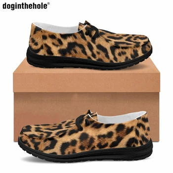 Модный тренд Doginthehole Мужская повседневная обувь с леопардовым принтом Летняя Удобная Дышащая мужская обувь Деловые лоферы для вождения