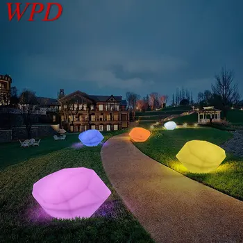 WPD Современные 16 Цветов Газонные Фонари USB Электрические Креативные 3D Белый Камень С Дистанционным Управлением IP65 Декор для Сада Парка
