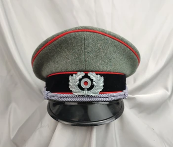 ПОВТОРЕНИЕ Второй мировой войны, Второй мировой войны, немецкая шляпа артиллерийского офицера С козырьком, ВОЕННАЯ кепка СО ЗНАЧКОМ ОТЛИЧИЯ