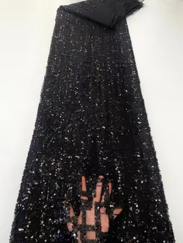 Блестки и бусины, Африканская кружевная ткань L -1228985, Высококачественная Нигерийская сетчатая кружевная ткань, Сетчатое кружево для платья