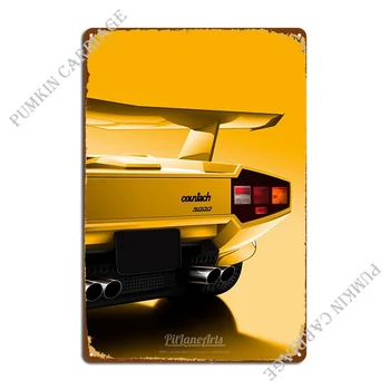 Значок Countach 80-х годов Металлическая вывеска автомобиля Ржавый Винтажный плакат бара Жестяная вывеска Плакат