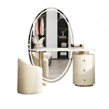 Легкий Роскошный туалетный столик из каменной плиты Усовершенствованный Шкаф для хранения зеркал в полный рост для больших и малых квартир
