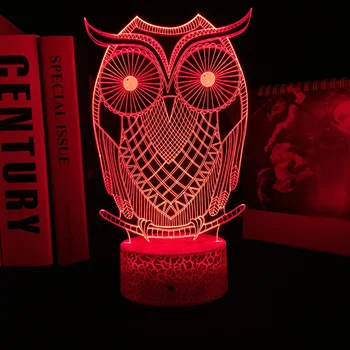 Серия Совиных Животных 3D Night Light LED Акриловый Настольный Светильник для Домашнего Декора Атмосферы Комнаты Night Light Подарок Ребенку На День Рождения Лампа