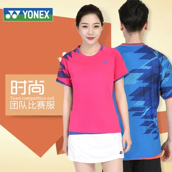 Новый набор для бадминтона Yonex для мужчин и женщин, дышащий комфортный быстросохнущий спортивный набор для фитнеса с коротким рукавом