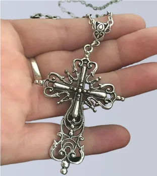 Ожерелье с крестом в готическом темном стиле, панк-рок, готическое модное ожерелье, женские мужские украшения, подарок с загадочным дизайном