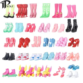 10 Пар кукольной обуви, модные кукольные пинетки, кроссовки, босоножки для кукольного домика, мини-чашки для 30 см, обувь для кукол, ботинки, коньки