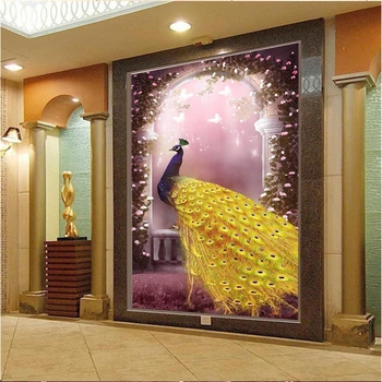 Обои beibehang На заказ, Современная простая мечта, Фиолетовая Элегантная бабочка, Любовь, настенный телевизор, Декоративная стена