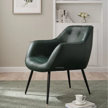 Скандинавская мебель Кожаные диваны для гостиной Для гостиной Роскошное кресло со спинкой Для гостиной небольшой квартиры Односпальный диван-кресло