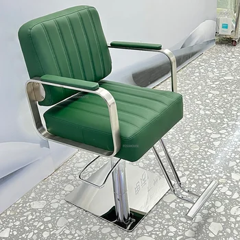 Современное парикмахерское кресло из нержавеющей стали Салонная Мебель Для парикмахерской Легкое Роскошное Кресло для укладки салона Красоты Лифт Вращающееся кресло Z