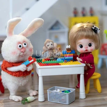 Миниатюрный кукольный домик в масштабе 1:12, строительные блоки, настольный набор для OB11, Кукольный дом, украшение детской комнаты, Мебельные аксессуары, игрушки