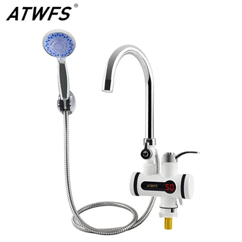 ATWFS Кран для безцилиндрового водонагревателя для душа Мгновенный водонагреватель Электрический кран для быстрого нагрева горячей воды для кухни и ванной