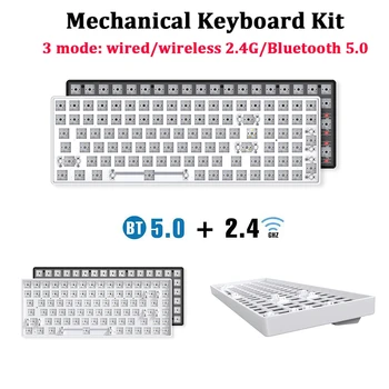 CIY 84/100 Ключей с горячей заменой, Индивидуальный комплект механической клавиатуры, структура прокладки Type-C, проводная беспроводная клавиатура Bluetooth 2.4G.