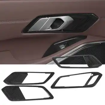 Внутренняя отделка дверных ручек из углеродного волокна, замена цвета для BMW 3 серии G20 G21 LHD ABS для стайлинга автомобилей