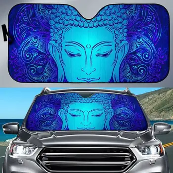 Солнцезащитный козырек Blue Buddha на лобовое стекло, Украшение автомобиля, Подарок для членов семьи Солнцезащитный козырек на лобовое стекло автомобиля Believe Солнцезащитный козырек на лобовое стекло автомобиля
