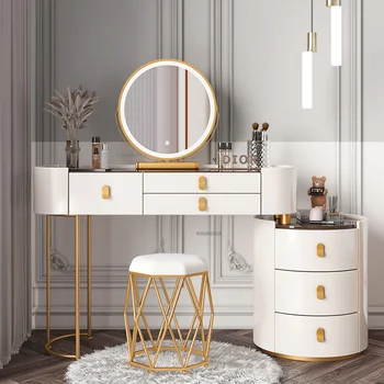 Туалетный столик для макияжа из массива дерева в скандинавском стиле с зеркалом, туалетный столик, комоды для спальни, легкий Роскошный туалетный столик, мебель для спальни