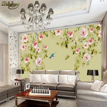 beibehang Пользовательские ретро американские розы цветок ротанга фотообои для гостиной спальни ТВ фон обои для домашнего декора