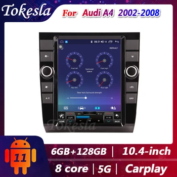 Автомобильное Радио Tokesla Tesla Android 11 Для Audi A4 Video 2 Din DVD Automotivo Мультимедийный Плеер Gps Навигация Система Сенсорного Экрана