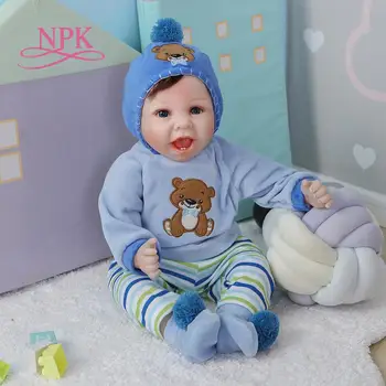 NPK 55 см оригинальное мягкое тело reborn baby doll реалистичный набор для новорожденных кукол с милой улыбкой на лице bebe doll