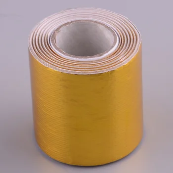 Универсальная 2-дюймовая теплоотражающая лента диаметром 16,4 фута золотистого цвета, обернутая самоклеящейся высокотемпературной лентой