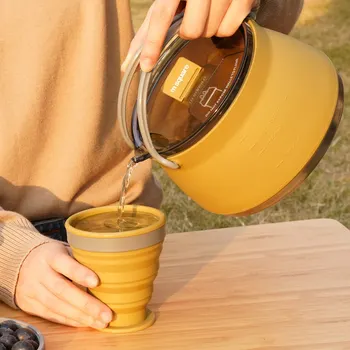 Силиконовый складной чайник Портативный Походный кемпинг Открытый Огонь Кассетная плита для приготовления кофе и чая Походный Походный чайник