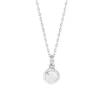 Маленький и роскошный дизайн с неровными складками и текстурированным ожерельем из агата из серебра 925 пробы XL344
