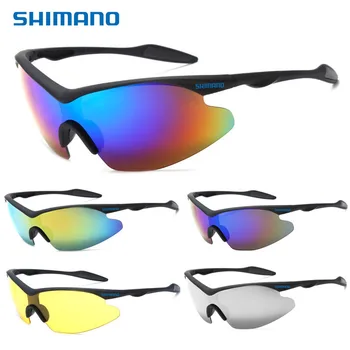 Велосипедные очки SHIMANO, солнцезащитные очки для спорта на открытом воздухе, Мужские Женские велосипедные очки UV400, очки MTB, очки для езды на шоссейном велосипеде.