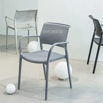Индивидуальные Обеденные Стулья Скандинавское современное минималистское кресло с открытой балконной спинкой, Одноместное Модное кресло для отдыха, Красочное кресло