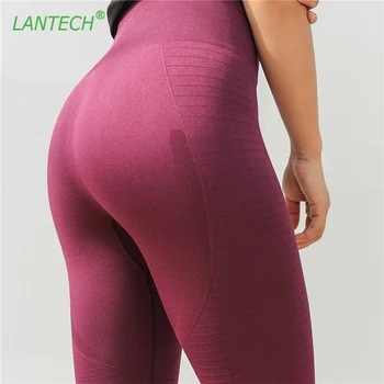 LANTECH Sports Женские штаны для бега и йоги, спортивная одежда, Леггинсы для фитнеса с высокой талией, Компрессионные колготки для тренажерного зала, Брюки, брюки