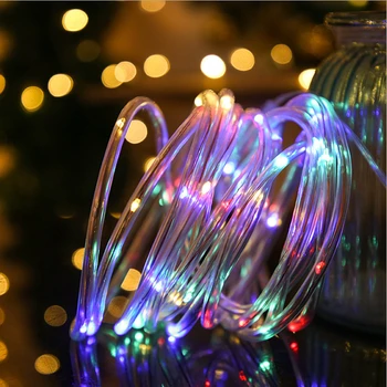 Солнечная гирлянда Fairy Lights 5 м 12 м 22 м 32 м Светодиодная водонепроницаемая уличная гирлянда Рождественская лампа на солнечной веревке для украшения сада