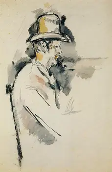 Репродукция картины Поля Сезанна маслом, картина маслом ручной работы, человек с трубкой-1895, холст, картина маслом, высокое качество