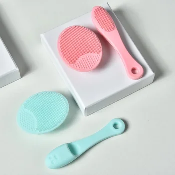 3D Массажные щетки для чистки лица Средство Для мытья лица Средство По уходу за кожей Двухсторонняя Силиконовая Щетка для чистки лица Портативная
