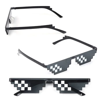 Мозаичные солнцезащитные очки принудительная двумерная анимация банджи забавный пиксельный код декоративные очки Рыболовные солнцезащитные очки