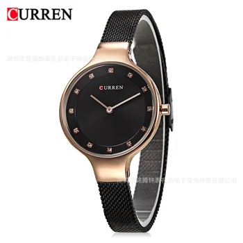 Curren 9008 Женские часы со стальным ремешком кварцевые часы водонепроницаемые женские часы повседневные модные часы