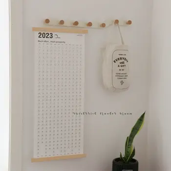 Деревянная рамка для домашнего настенного годового календаря, лист формы планирования, перфорированный настенный календарь, плакат в стиле 2023ins, ежемесячный календарь