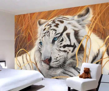 wellyu Индивидуальные большие фрески белый тигр картина фон стены гостиная спальня фреска украшение дома 3D обои