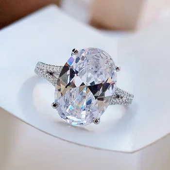 Новое кольцо из серебра 925 пробы S925, женское кольцо в форме 10 * 14 денье, текущая распродажа, стиль обручального кольца