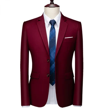 16 Цветов Мужской Тонкий Офисный Блейзер, модный Однотонный мужской пиджак, Свадебное платье, пальто, Повседневный деловой мужской костюм, пальто 6XL