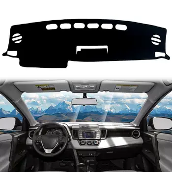 Коврик для приборной панели, солнцезащитная накладка для Toyota RAV4 2013-2018, Черная Внутренняя приборная панель автомобиля с левым рулем