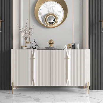 Легкий роскошный бытовой шкаф для прихожей, Простая современная каменная панель, шкаф для хранения и украшения гостиной в итальянском стиле.