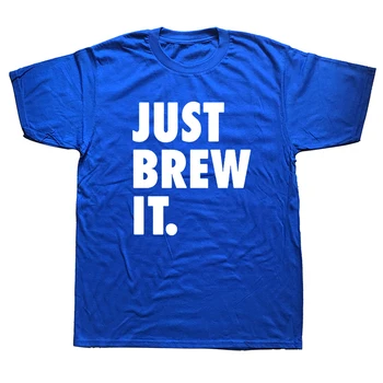 Забавные футболки Brew Beer, графическая хлопковая уличная одежда с коротким рукавом и круглым вырезом, футболка Harajuku Drink Wine, мужская одежда
