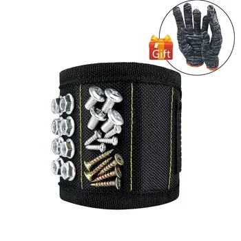 Уличные инструменты Гаджеты Магнитный браслет с перчатками 15шт Сильных магнитов Подарки для мужчин Шурупы для походного снаряжения Ремонтный ремень