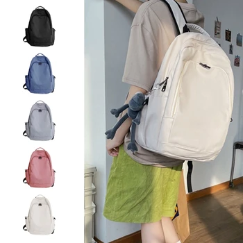 Модный нейлоновый школьный рюкзак для взрослых и подростков, Мужской И Женский Повседневный Однотонный Рюкзак для ноутбука, Студенческий Дорожный рюкзак большой емкости