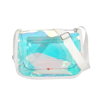 Женская сумка, подходящая для покупок, сумка для свиданий, прозрачная лазерная сумка через плечо, сумка через плечо ярких цветов, милая сумка-мессенджер