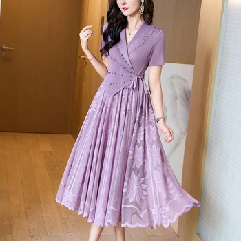 2023 Новое элегантное и уникальное платье, женская летняя мода, Короткий рукав, свободный крой, Корейская версия, Повседневное праздничное платье Vestidos