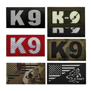 Светоотражающая ИК-эмблема K9, нашивка на крючок, военно-тактические нашивки, значок для рюкзаков, шляпа, униформа